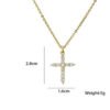 COLORFUL BLING Dainty Cubic Zircon Cross Necklace Sideways Pendant Necklace For Women Gold Silver Cross Jewelry
