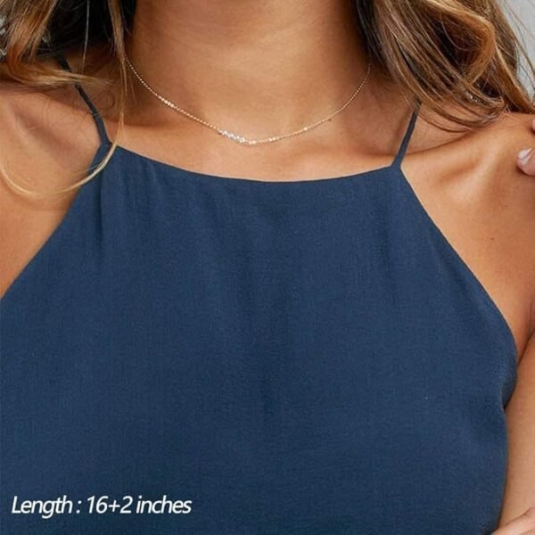 Dainty Layered Choker Necklace, 14K Gold Plated Y Pendant, Multilayer Bar Disc Necklace, Adjustable Layering Choker Necklaces For Women