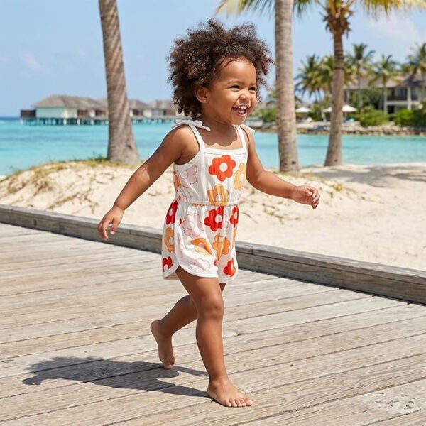 Toddler Baby Girl Clothing,floral Jumpsuit With Tie Up,jumpsuit Baby, Suspender Game Set