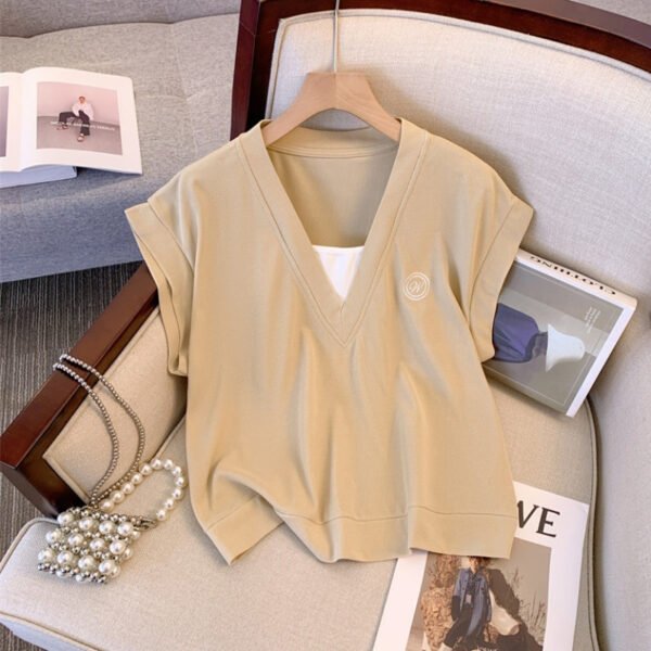 Casual Two-piece Set Sleeveless Top And Shorts