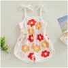 Toddler Baby Girl Clothing,floral Jumpsuit With Tie Up,jumpsuit Baby, Suspender Game Set