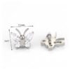 Butterfly Whisper 1 Pair Of Women's Earrings, Butterfly Shaped Earrings, Stainless Steel Zircon Earrings With Flowers, Crystal Clusters Blooming