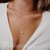 Hammered Coin Layered Necklace Set 14K Real Gold Plated Ball Chain Choker Necklace For Women