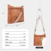 Crossbody Bags For Women With 2 Adjustable Straps Multi Pocket Small Cross Body Purse-Brown
