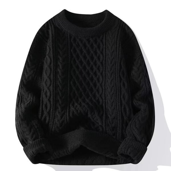 Autumn And Winter New Men's Twist Sweater Casual Round Neck Pullover Top