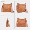 Crossbody Bags For Women With 2 Adjustable Straps Multi Pocket Small Cross Body Purse-Brown