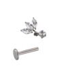 Right Grand Implant Grade Titanium 16G Triple Marquise CZ Internally Threaded Labret Monroe Lip Cartilage Helix Stud Earring