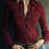 Women's Long-sleeve Deerskin Velvet Blouse