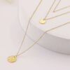 Gold Layered Choker Necklace 14K Gold Plated Bar Coin Charm Pendant Neckalce Delicate Multilayer Choker Necklaces For Women
