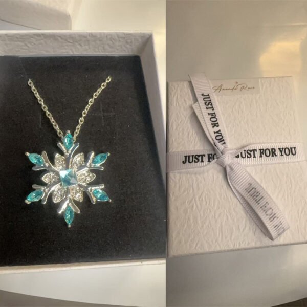 Silver Chain Snowflake Pendant Necklace Made With Austrian Crystals In Silver