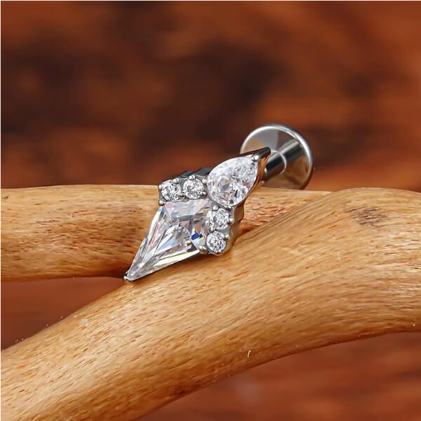 1 Pair Of Women's Earrings, Geometric Glow Earrings, Stainless Steel Zircon Earrings With Flowers, Crystal Clusters Blooming