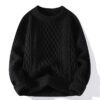 Autumn And Winter New Men's Twist Sweater Casual Round Neck Pullover Top
