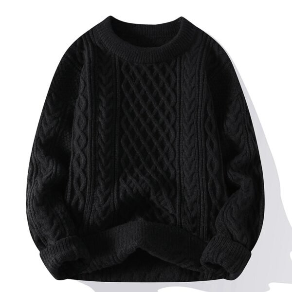 Autumn And Winter New Men's Twist Sweater Casual Round Neck Pullover Top