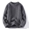 Autumn And Winter New Men's Twist Sweater Casual Round Neck Pullover Top