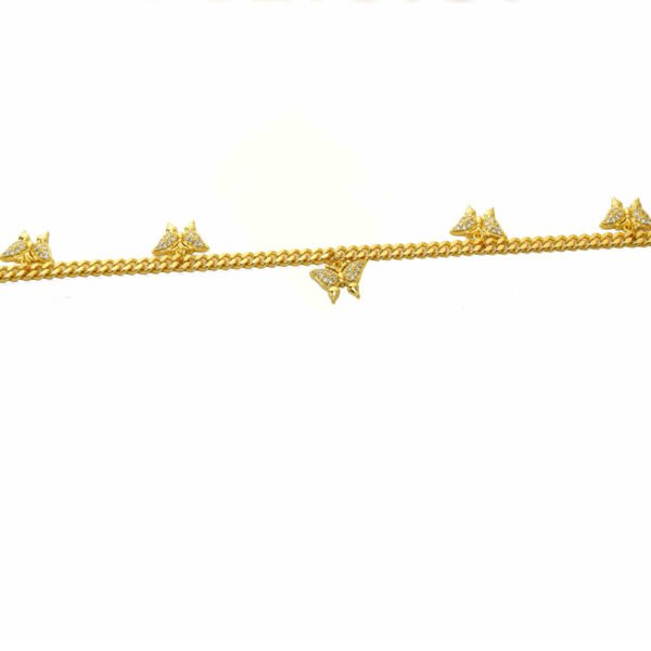 24K Gold Over Butterfly Design Jewelry, Micro-Inlaid Mossanite Women's Tennis Necklace, Effortless Grace For Her Delicate Neck