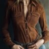 Women's Long-sleeve Deerskin Velvet Blouse