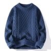 Autumn And Winter New Men's Twist Sweater Casual Round Neck Pullover Top