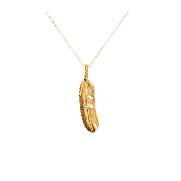 24k Gold Jewelry,Personalized Mother Daughter Feather Necklace