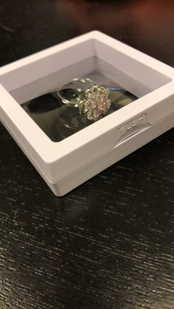 Rotate Rings For Women,Zircon Stainless Steel Open Adjustable Ring  Gift Jewelry