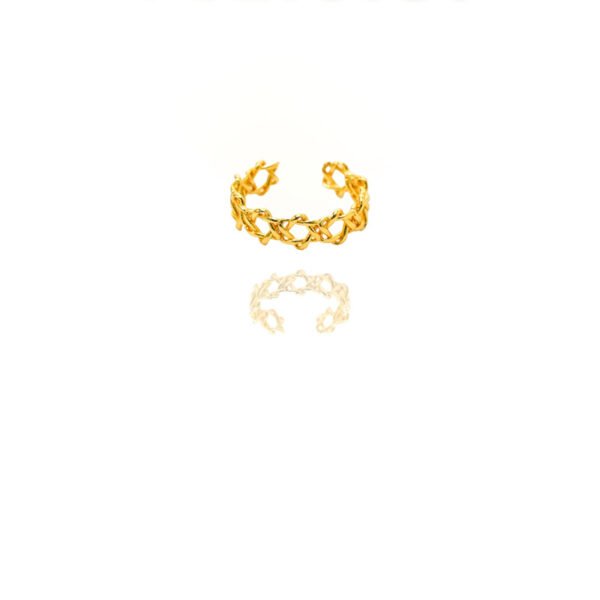 24k Gold Jewelry,Adjustable Ring Vintage Charm Jewelry,Fine Gold Celtic Knot Band Eternity Ring