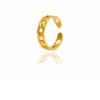 24k Gold Jewelry,Classic Twist Chain Open Rings For Women Zircon Geometric Twist Wrapped Couple Ring Jewelry