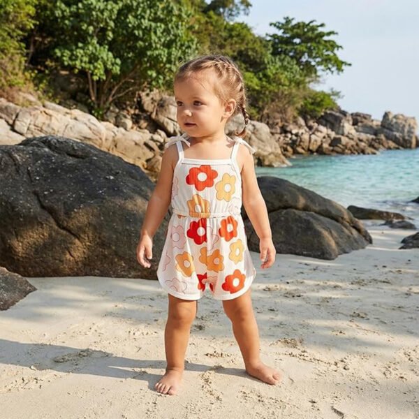 Toddler Baby Girl Clothing,floral Jumpsuit With Tie Up,jumpsuit Baby, Suspender Game Set