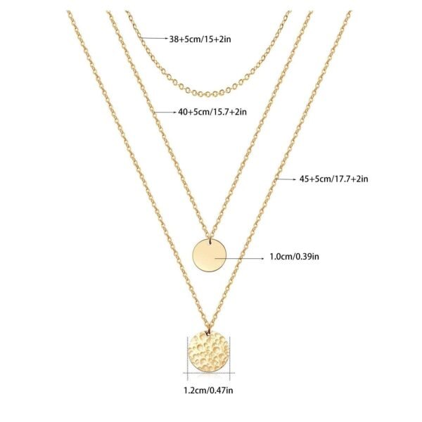 Gold Layered Choker Necklace 14K Gold Plated Bar Coin Charm Pendant Neckalce Delicate Multilayer Choker Necklaces For Women