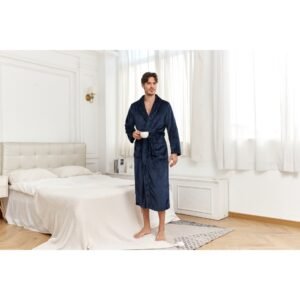 ad022e9d-5f50-4e2f-bddf-52eea9524b38.jpg RONGTAI Mens Plush Long Robe Soft And Warm Full Length Bathrobe