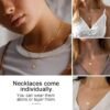 Hammered Coin Layered Necklace Set 14K Real Gold Plated Ball Chain Choker Necklace For Women