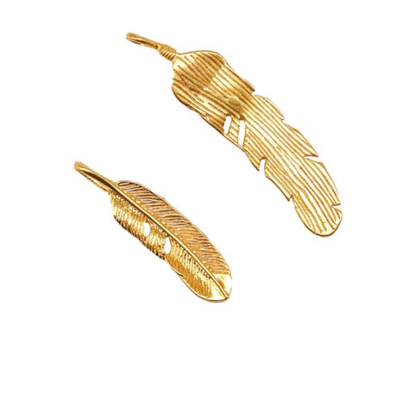 24k Gold Jewelry,Personalized Mother Daughter Feather Necklace