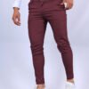 Men's Slim Button Trousers Fashion Solid Office Versatile Long Pencil Pants