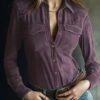 Women's Long-sleeve Deerskin Velvet Blouse