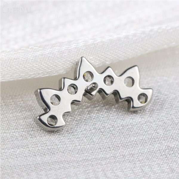 1 Pair Of Women's Earrings, 16 Gauge Implant Grade Titanium Internally Threaded Labret With Marquise And Round CZ Fan Top,Geometric Glow Earrings, Crystal Clusters Blooming