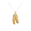 24k Gold Jewelry,Personalized Mother Daughter Feather Necklace