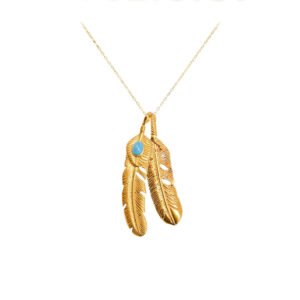 24k Gold Jewelry,Personalized Mother Daughter Feather Necklace