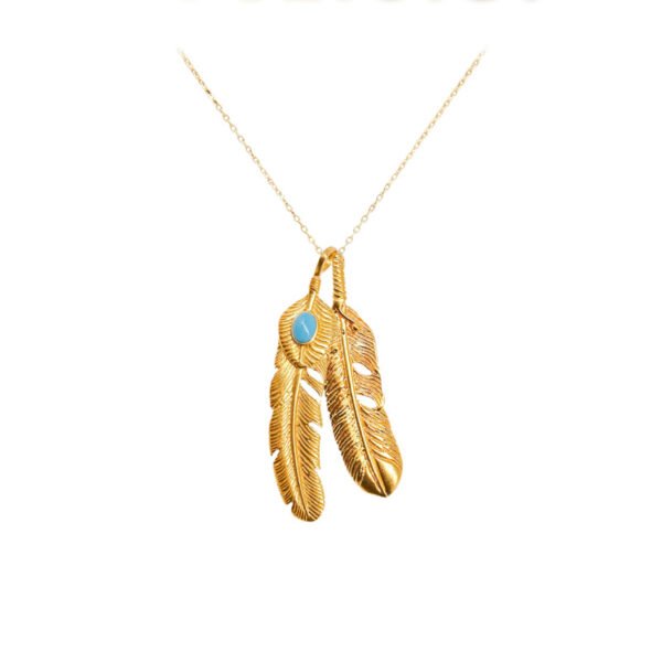 24k Gold Jewelry,Personalized Mother Daughter Feather Necklace