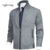 Men's Solid Color Stand Collar Cardigan Sweaters Coat