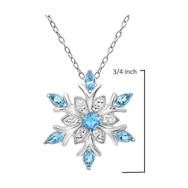 Silver Chain Snowflake Pendant Necklace Made With Austrian Crystals In Silver