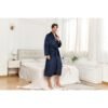 RONGTAI Mens Plush Long Robe Soft And Warm Full Length Bathrobe